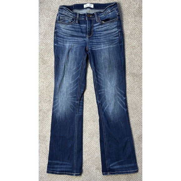 BKE Payton Bootcut Jeans Womens 26x31.5 Dark Blue Denim Faded Mid Rise - Picture 2 of 10